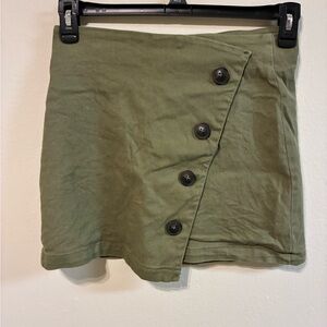 Harper Heritage Asymmetrical Olive Mini Skirt